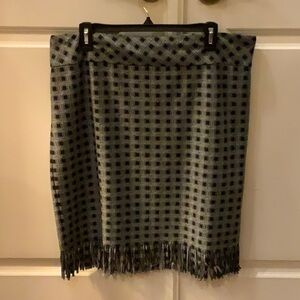 Silver and Black Midi Pencil Skirt for Work